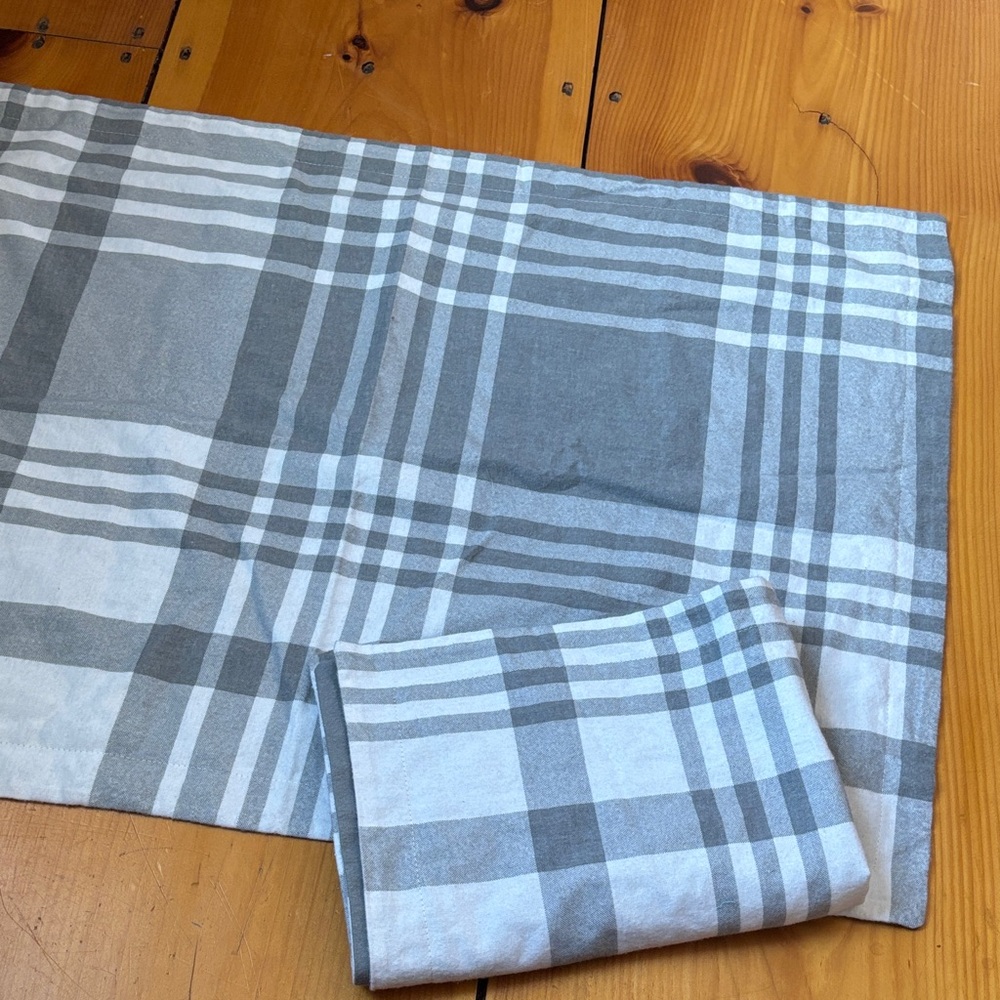 Set/2 BROOKS BROTHERS *Standard* Flannel Cotton Gray White Check Print